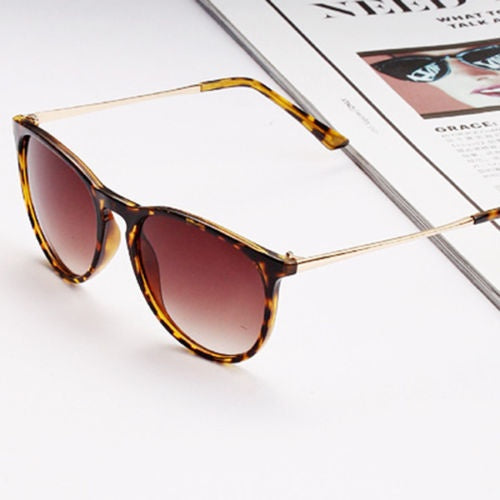 Retro Women's Round Sunglasses Metal Frame Leg Spectacles Eyeglasses Cool