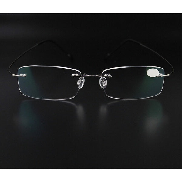 Rimless Glasses Men Eyeglasses Memory Titanium Spectacles Frame