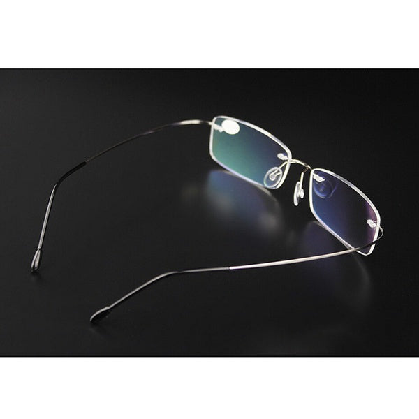 Rimless Glasses Men Eyeglasses Memory Titanium Spectacles Frame