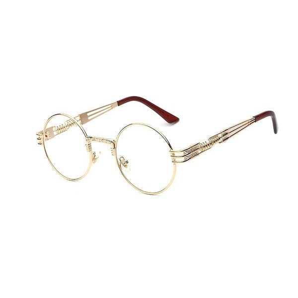 2017 Gothic Steampunk Sunglasses Men Women Metal Wrap Eyeglasses Round Shades Brand Designer Sun glasses Mirror High Quality UV400