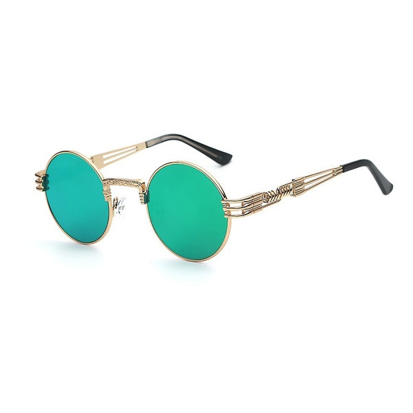 2017 Gothic Steampunk Sunglasses Men Women Metal Wrap Eyeglasses Round Shades Brand Designer Sun glasses Mirror High Quality UV400