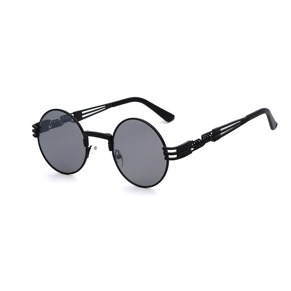 2017 Gothic Steampunk Sunglasses Men Women Metal Wrap Eyeglasses Round Shades Brand Designer Sun glasses Mirror High Quality UV400