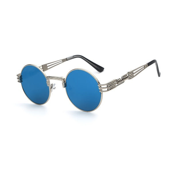 2017 Gothic Steampunk Sunglasses Men Women Metal Wrap Eyeglasses Round Shades Brand Designer Sun glasses Mirror High Quality UV400