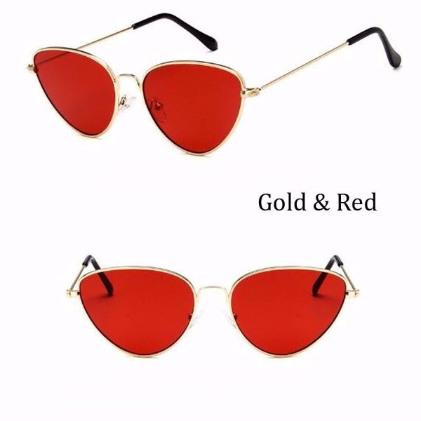 Vintage Oversized Cat Eye Sunglasses Women Brand Design Metal