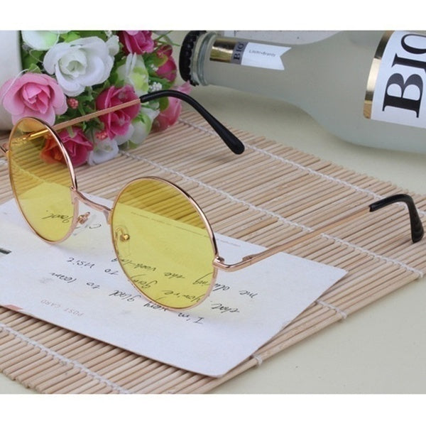 Colorful Women Retro Round Glasses Lens Sunglasses Eyewear Metal Frame Glasses 5 Colors