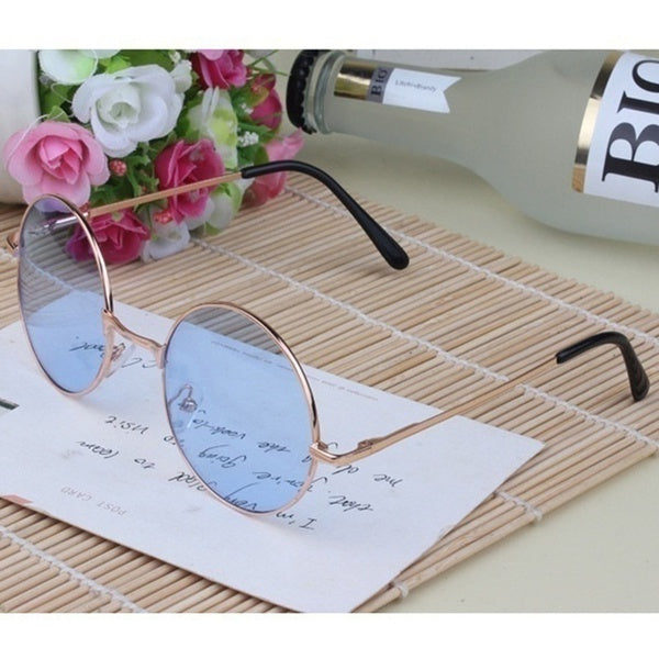 Colorful Women Retro Round Glasses Lens Sunglasses Eyewear Metal Frame Glasses 5 Colors