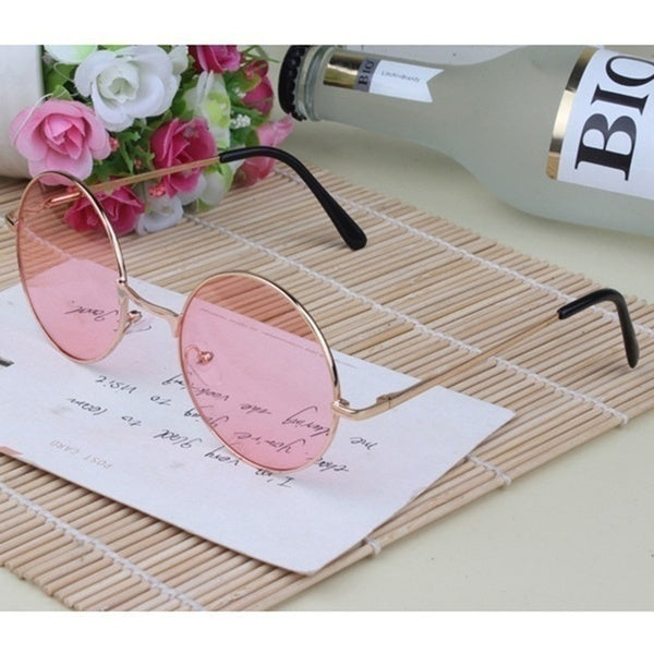 Colorful Women Retro Round Glasses Lens Sunglasses Eyewear Metal Frame Glasses 5 Colors