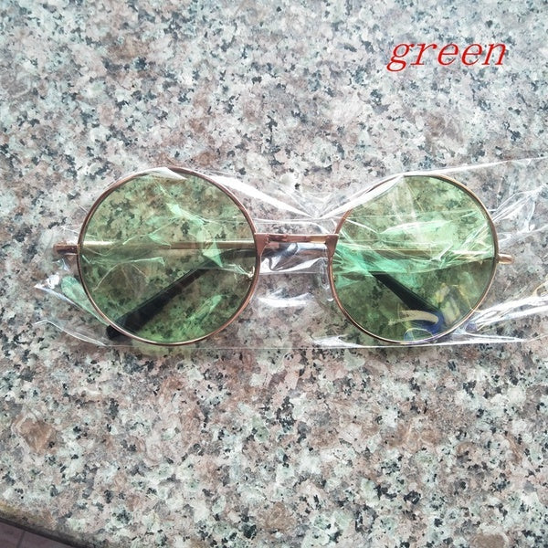 Colorful Women Retro Round Glasses Lens Sunglasses Eyewear Metal Frame Glasses 5 Colors