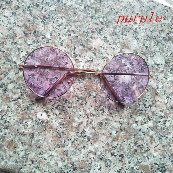 Colorful Women Retro Round Glasses Lens Sunglasses Eyewear Metal Frame Glasses 5 Colors