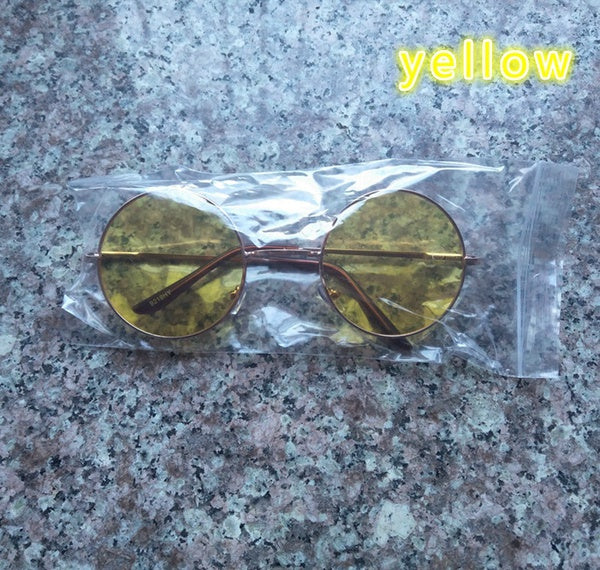 Colorful Women Retro Round Glasses Lens Sunglasses Eyewear Metal Frame Glasses 5 Colors