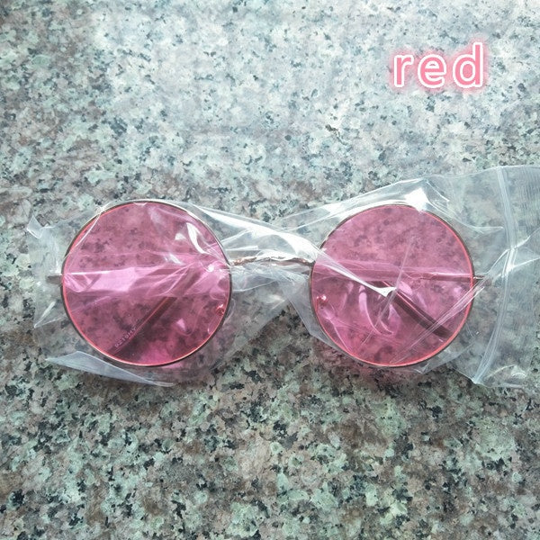 Colorful Women Retro Round Glasses Lens Sunglasses Eyewear Metal Frame Glasses 5 Colors