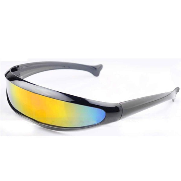 Glasses UV400 Personality Mirrored Lens Visor Sunglasses Laser Eyeglasses Futuristic Narrow Cyclops
