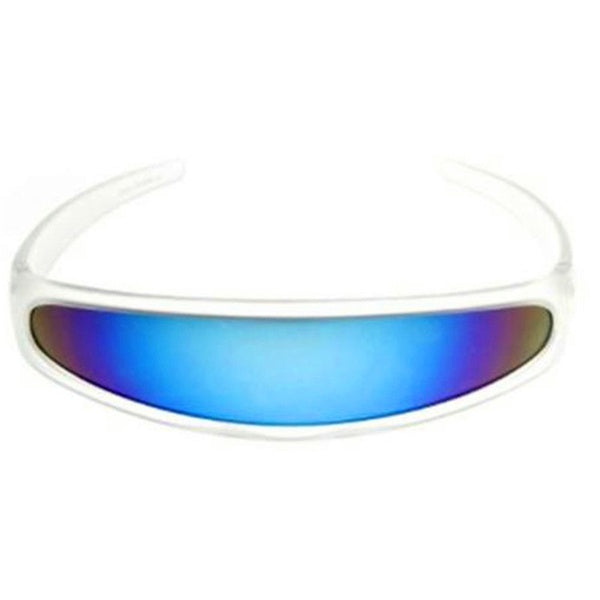 Glasses UV400 Personality Mirrored Lens Visor Sunglasses Laser Eyeglasses Futuristic Narrow Cyclops