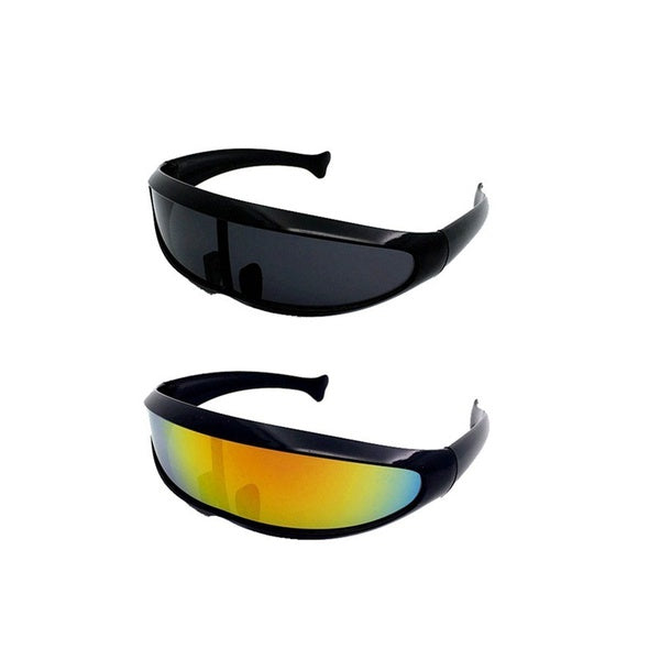 Glasses UV400 Personality Mirrored Lens Visor Sunglasses Laser Eyeglasses Futuristic Narrow Cyclops