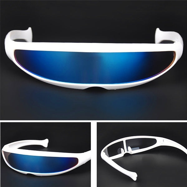 Glasses UV400 Personality Mirrored Lens Visor Sunglasses Laser Eyeglasses Futuristic Narrow Cyclops