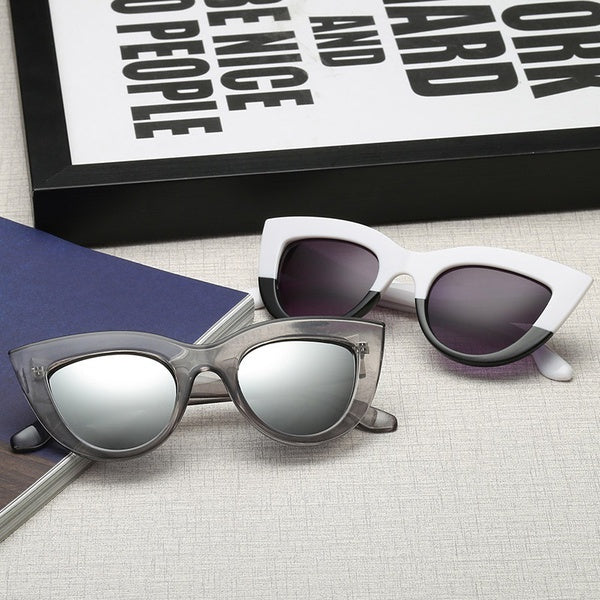 Vintage Retro Cat Eye Sunglasses Women Big Frame Sun Glass Black ladies Sunglasses