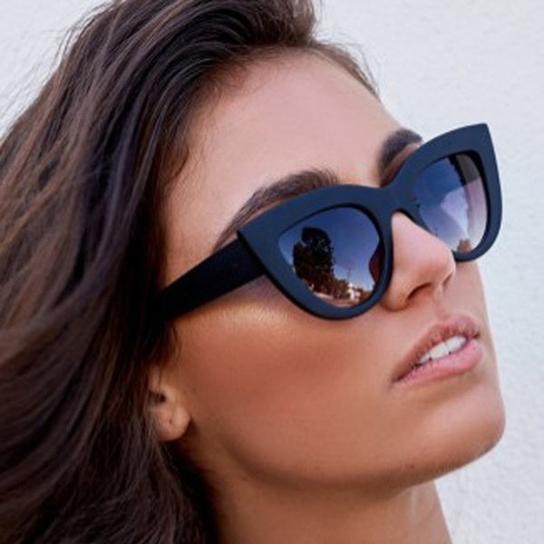 Vintage Retro Cat Eye Sunglasses Women Big Frame Sun Glass Black ladies Sunglasses