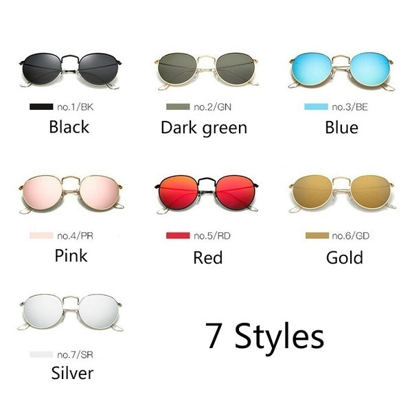 Women Colorful Round Style Sunglasses Luxury Metal Eyeglasses Frame UV400 Sunglasses Charm Casual Eyewear Summer Outdoor Accessories