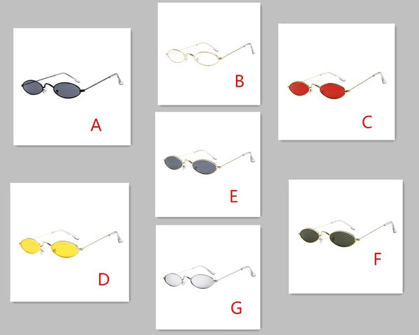 Fashion Mens Womens Retro Small Oval Sunglasses Metal Frame Shades Eyewear  promisen