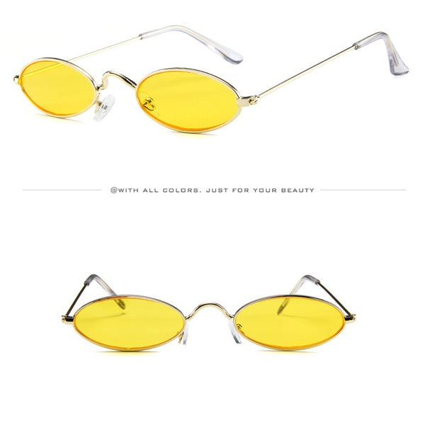 Fashion Mens Womens Retro Small Oval Sunglasses Metal Frame Shades Eyewear  promisen