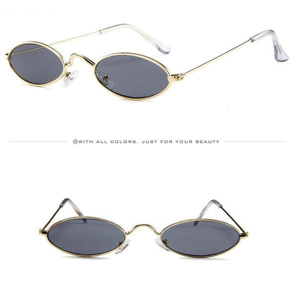 Fashion Mens Womens Retro Small Oval Sunglasses Metal Frame Shades Eyewear  promisen