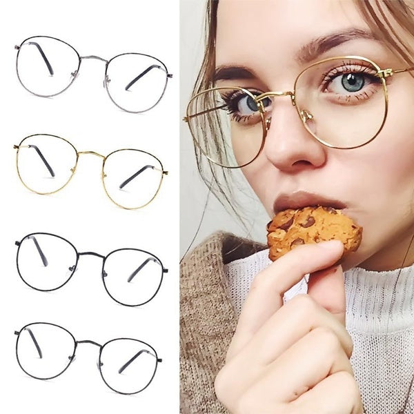 Brand Classic Gold Frame Clear Glasses Myopia Clear Frame Glasses New Women Men Spectacle Frame Clear Lens Optical Aviation Glass Lunette Hot Sale New