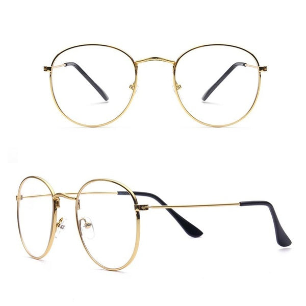 Brand Classic Gold Frame Clear Glasses Myopia Clear Frame Glasses New Women Men Spectacle Frame Clear Lens Optical Aviation Glass Lunette Hot Sale New