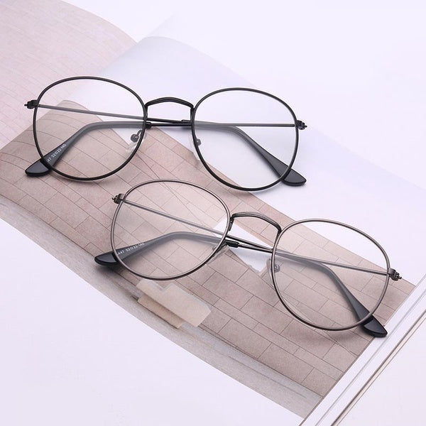Brand Classic Gold Frame Clear Glasses Myopia Clear Frame Glasses New Women Men Spectacle Frame Clear Lens Optical Aviation Glass Lunette Hot Sale New